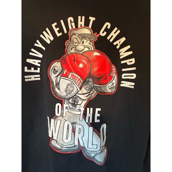 Men's Medium Popeye Hoodie Black Heavyweight Champion - Picture 4 of 7